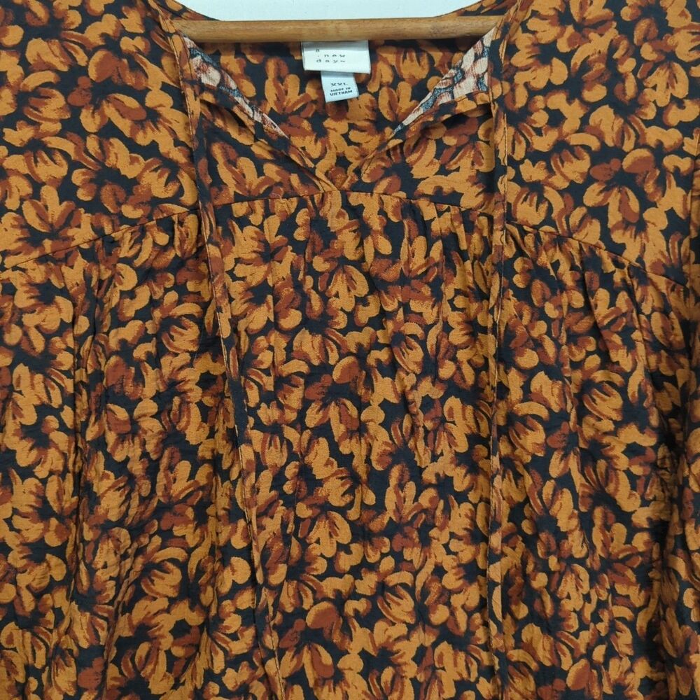 Knox Rose A New Day Blouse XXL Lot Of 2 Tops Burnt Orange - Picture 15 of 16
